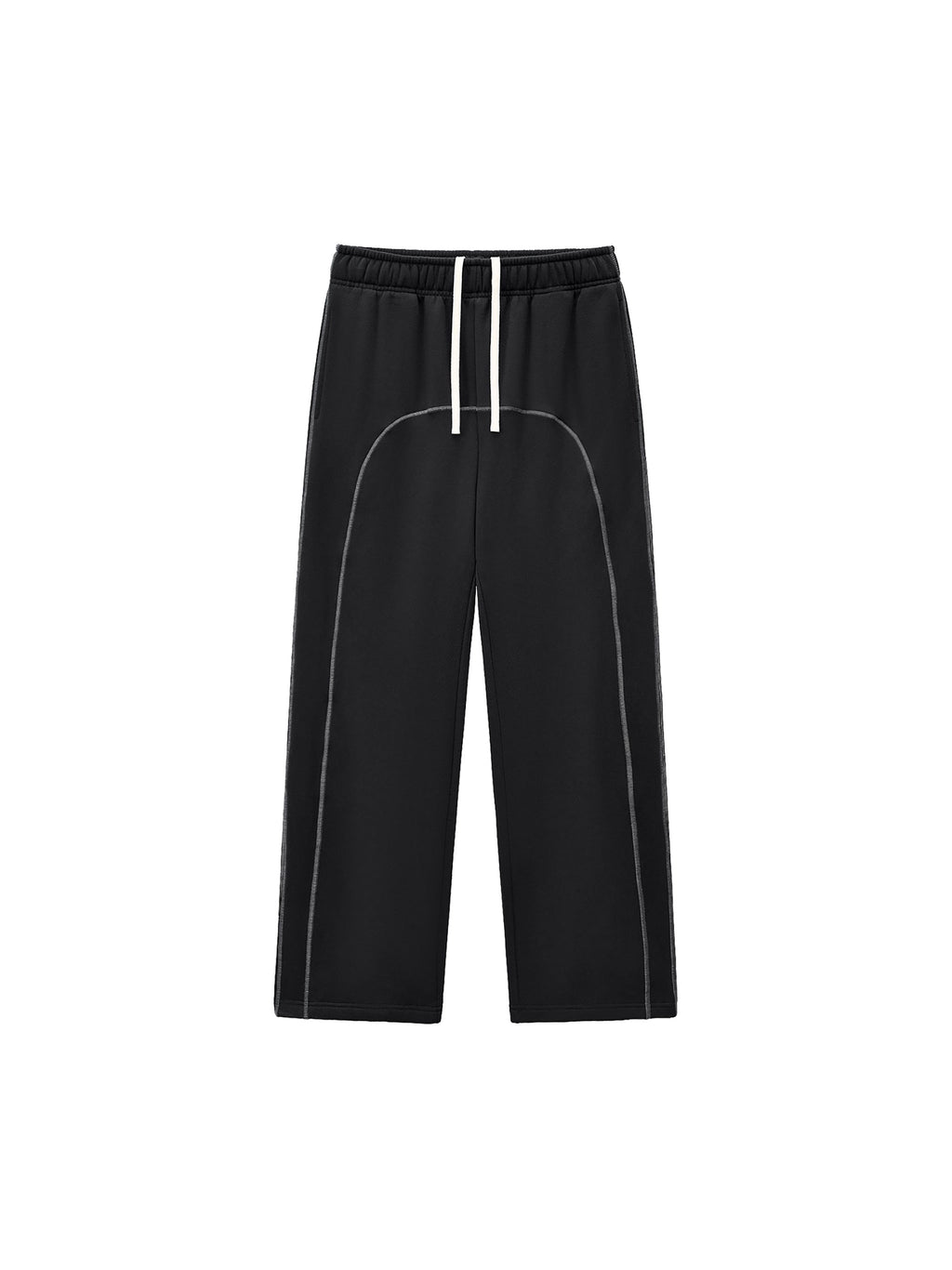 Cyber-Stitch Wide-Leg Sweatpants - Black
