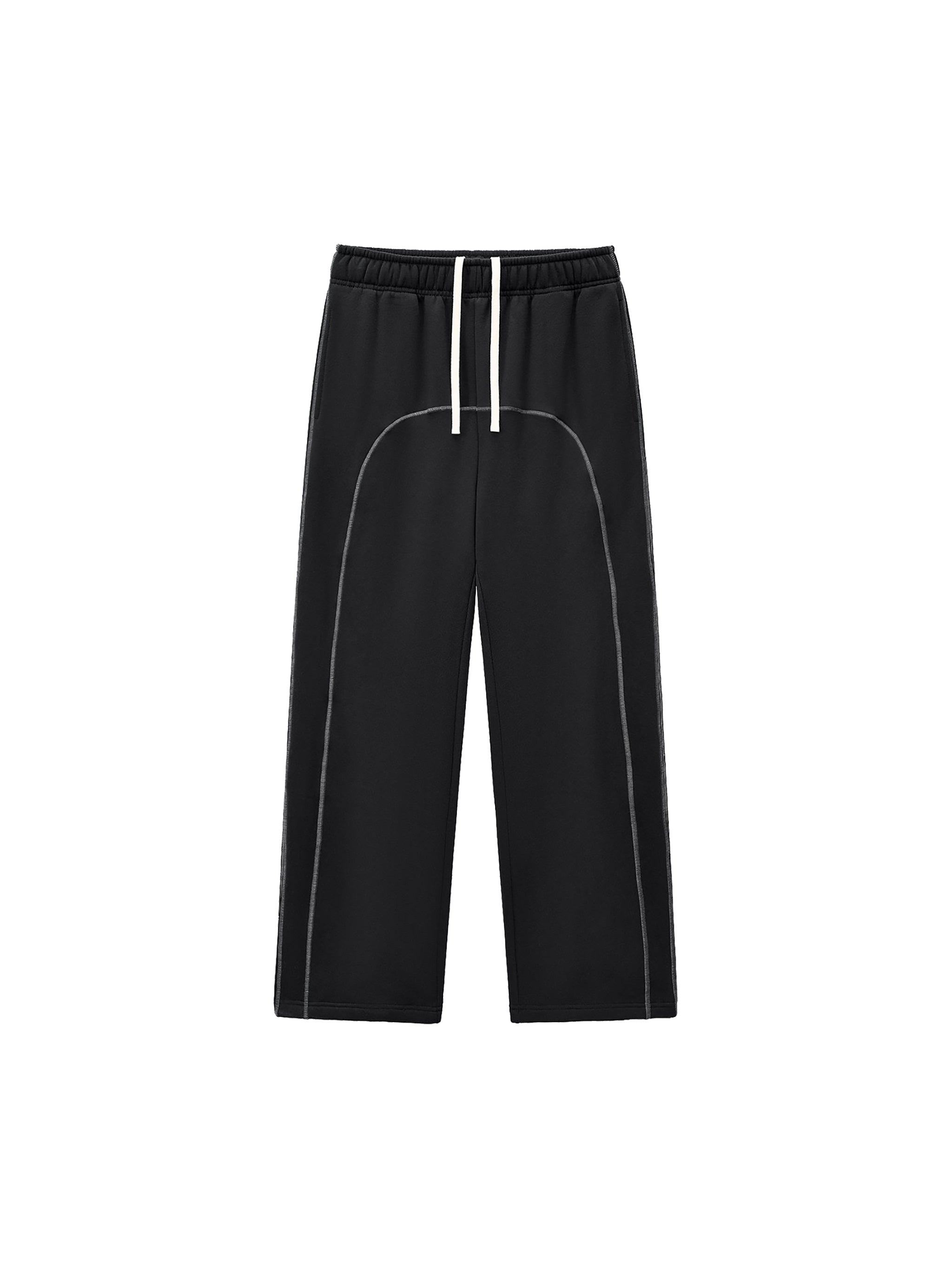 Cyber-Stitch Wide-Leg Sweatpants - Black