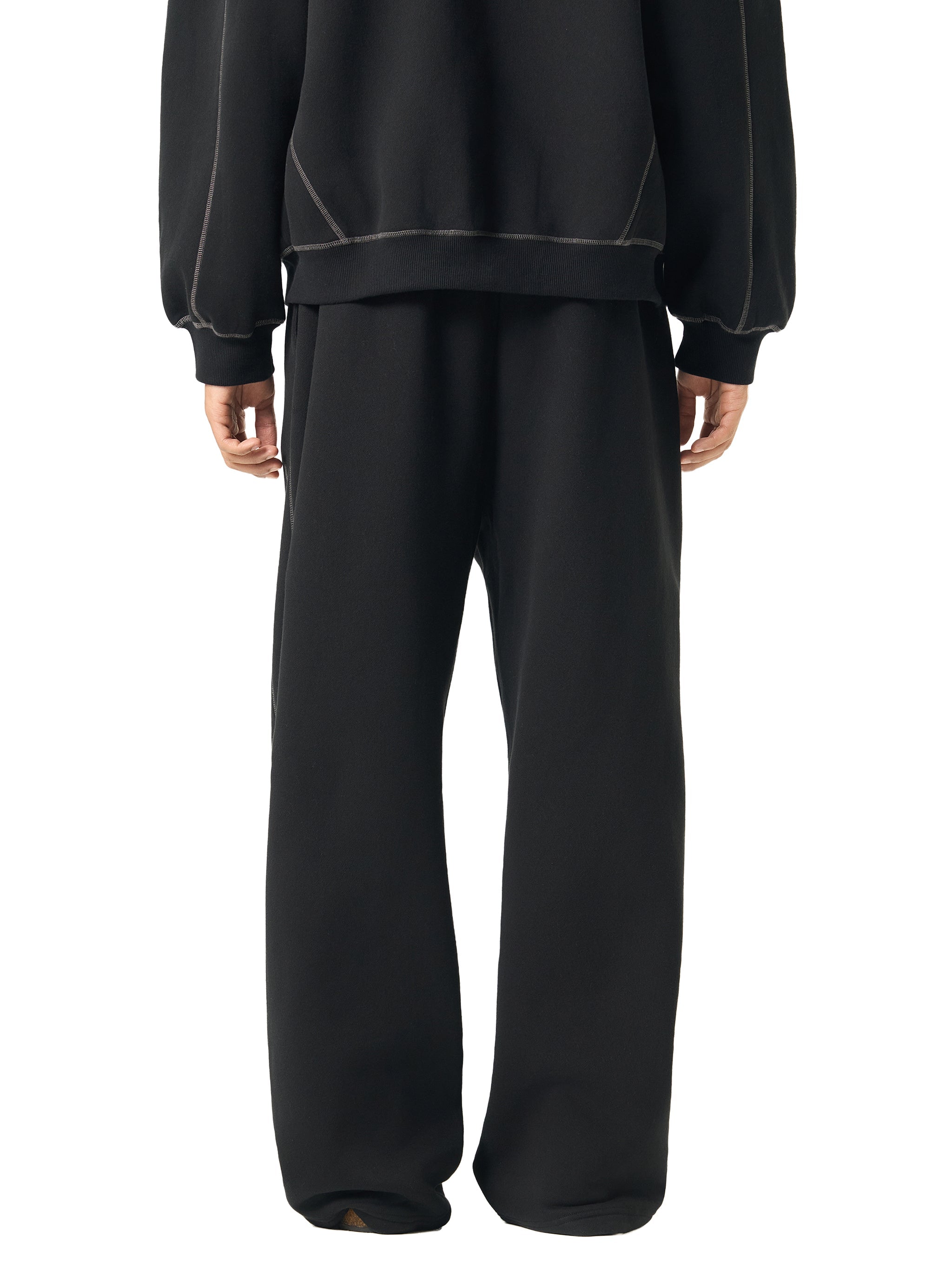 Cyber-Stitch Wide-Leg Sweatpants - Black