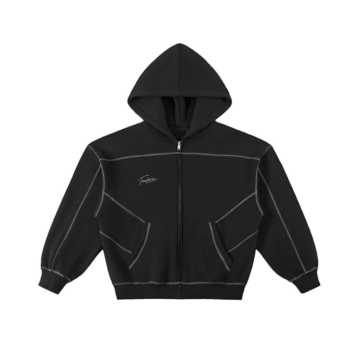Fastera Contrast Stitch Zip Hoodie