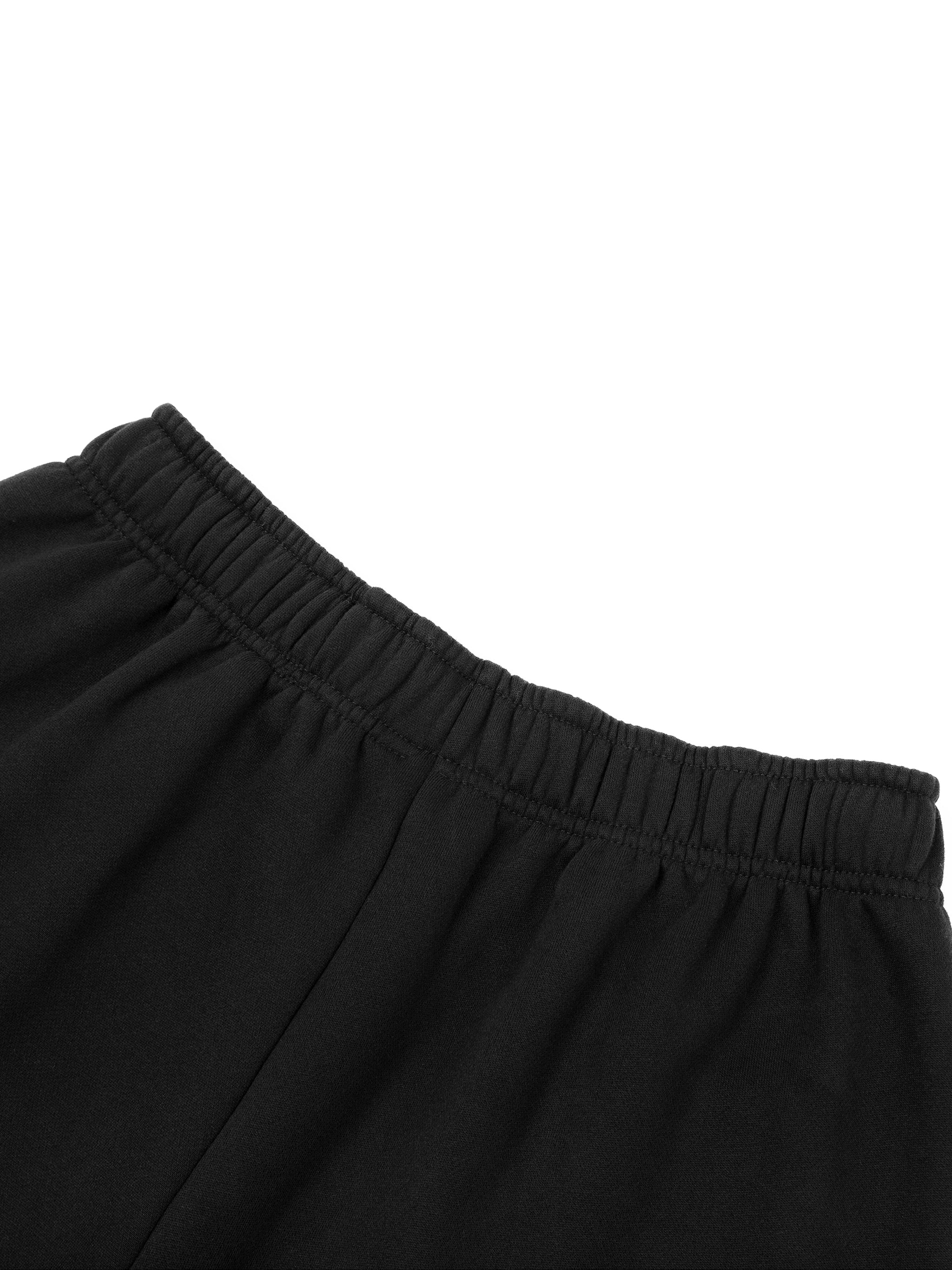 Cyber-Stitch Wide-Leg Sweatpants - Black