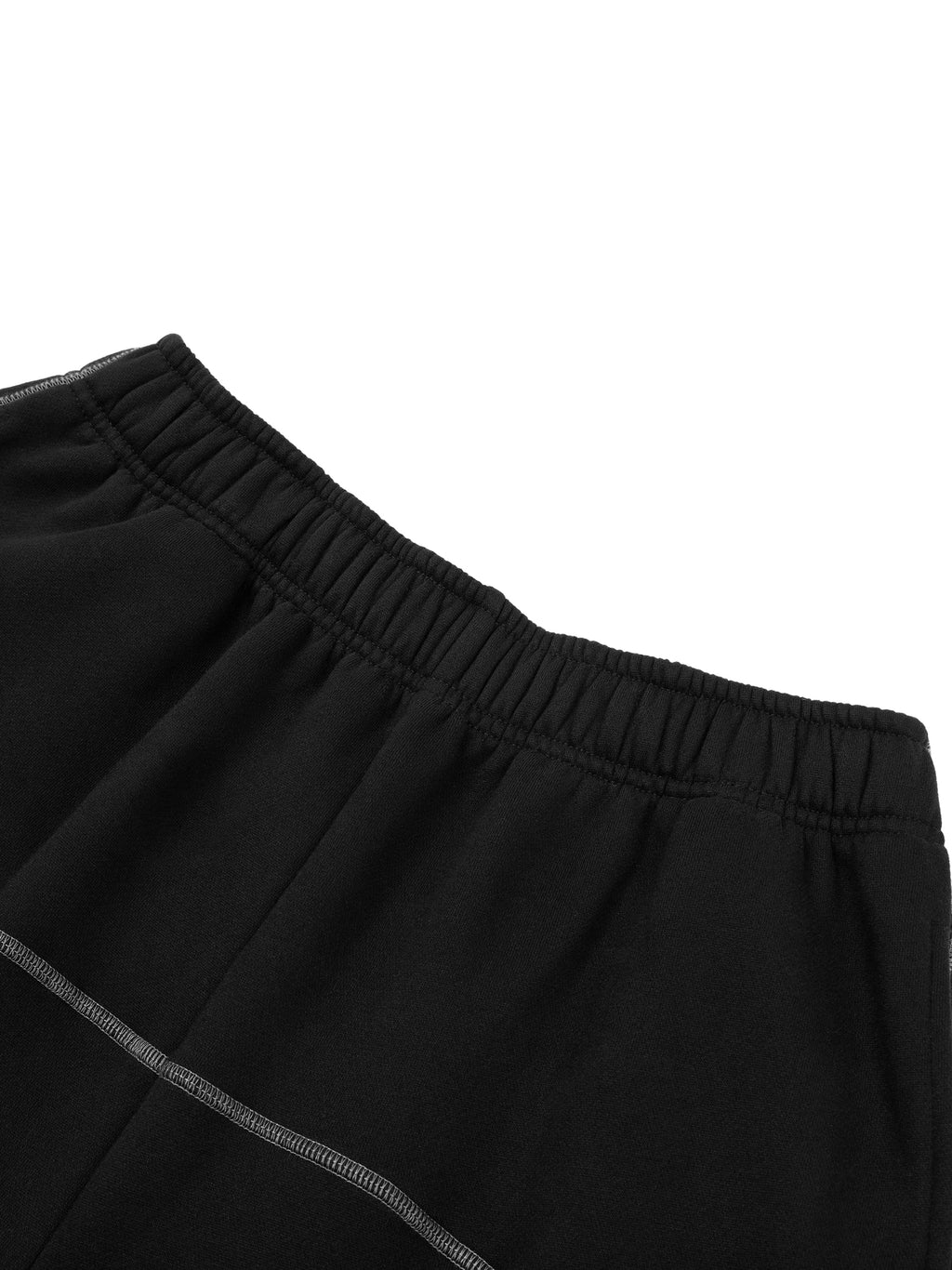 Cyber-Stitch Wide-Leg Sweatpants - Black